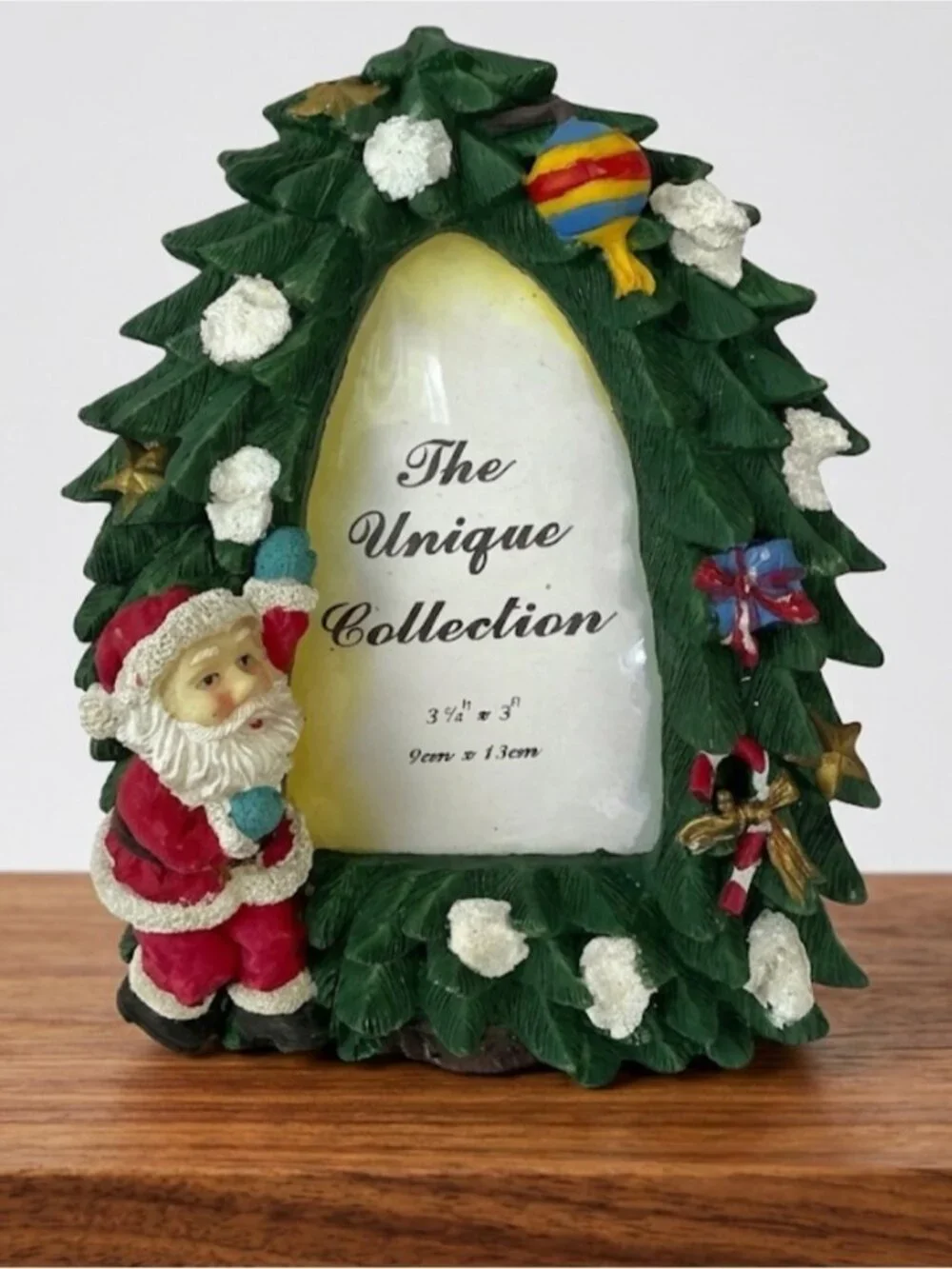 Christmas Tree Photo Frame with Santa  Holiday Table Decor 3 1/2”x 5” Photo